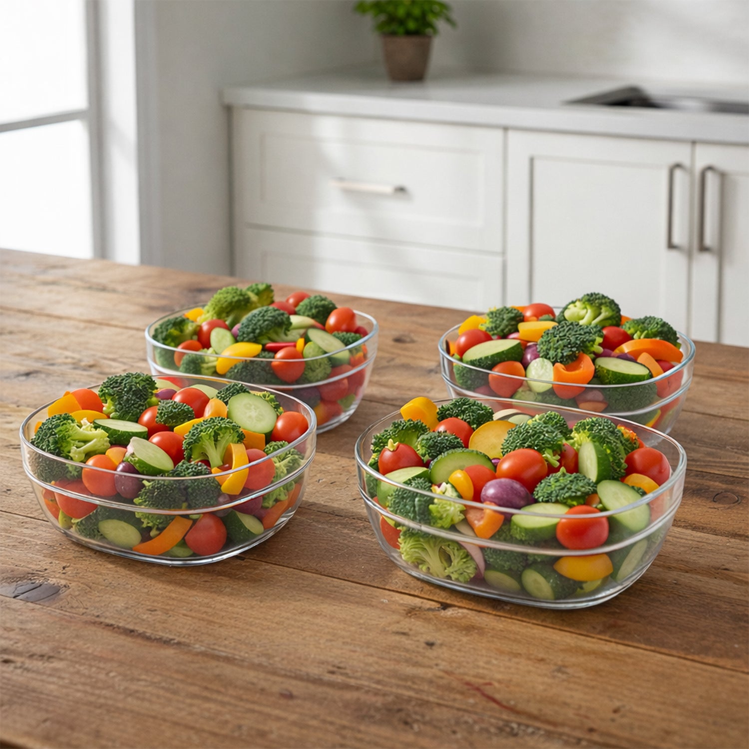 Transparent Multipurpose Serving Bowl Set (4 Pc Set)