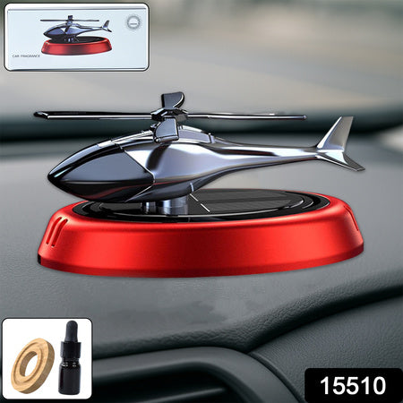 alloy and plastic solar-powered rotating helicopter car air freshener pack of 1