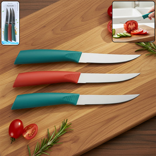multipurpose stainless steel fruit knife set of 3 for kitchen use