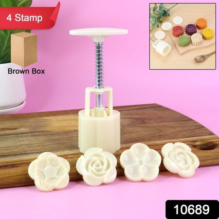 mooncake press mold with 4 stamps food-grade plastic