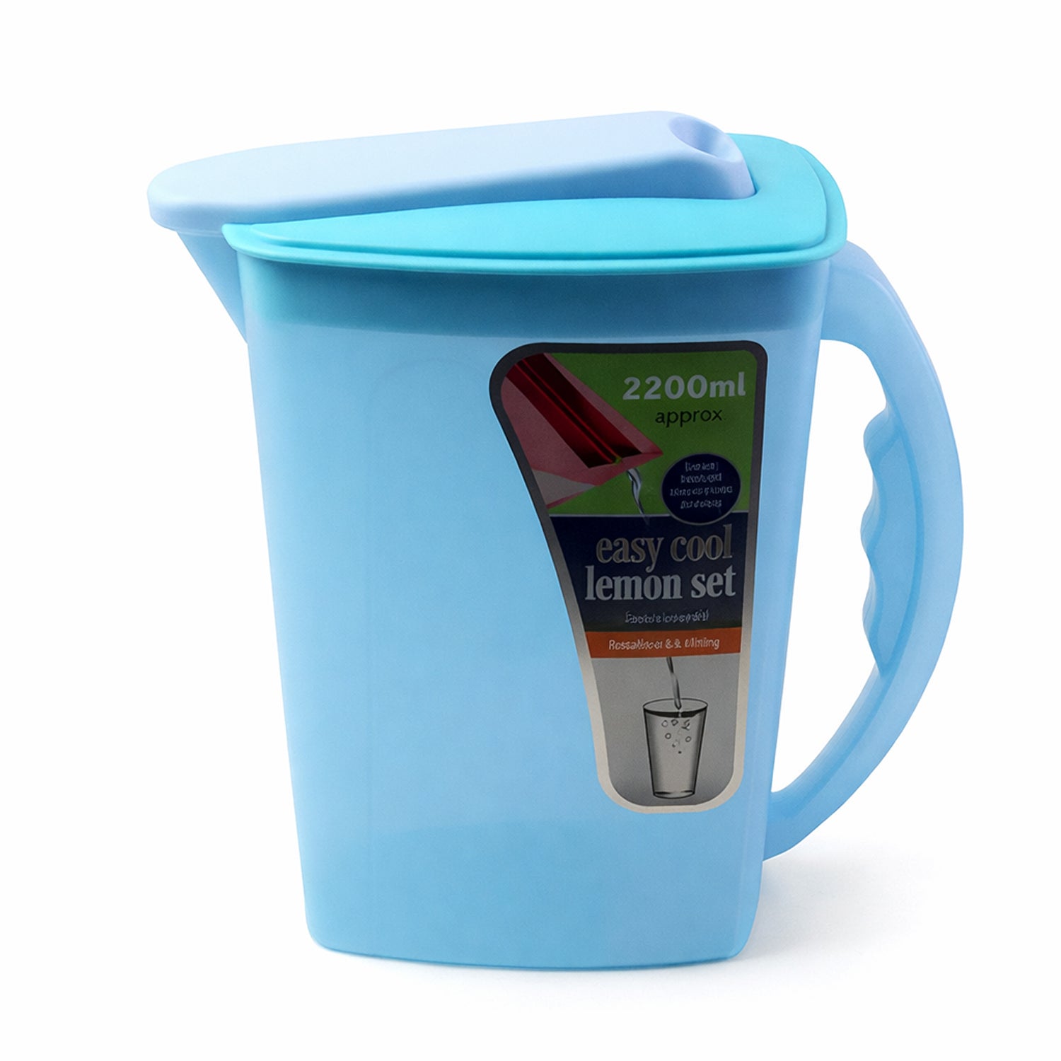 water jug with fitted lid and handle 2200 ml
