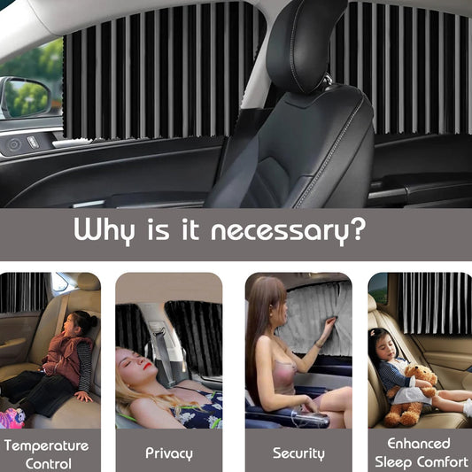 satin material car window curtain heat sunshade protection pack of 4