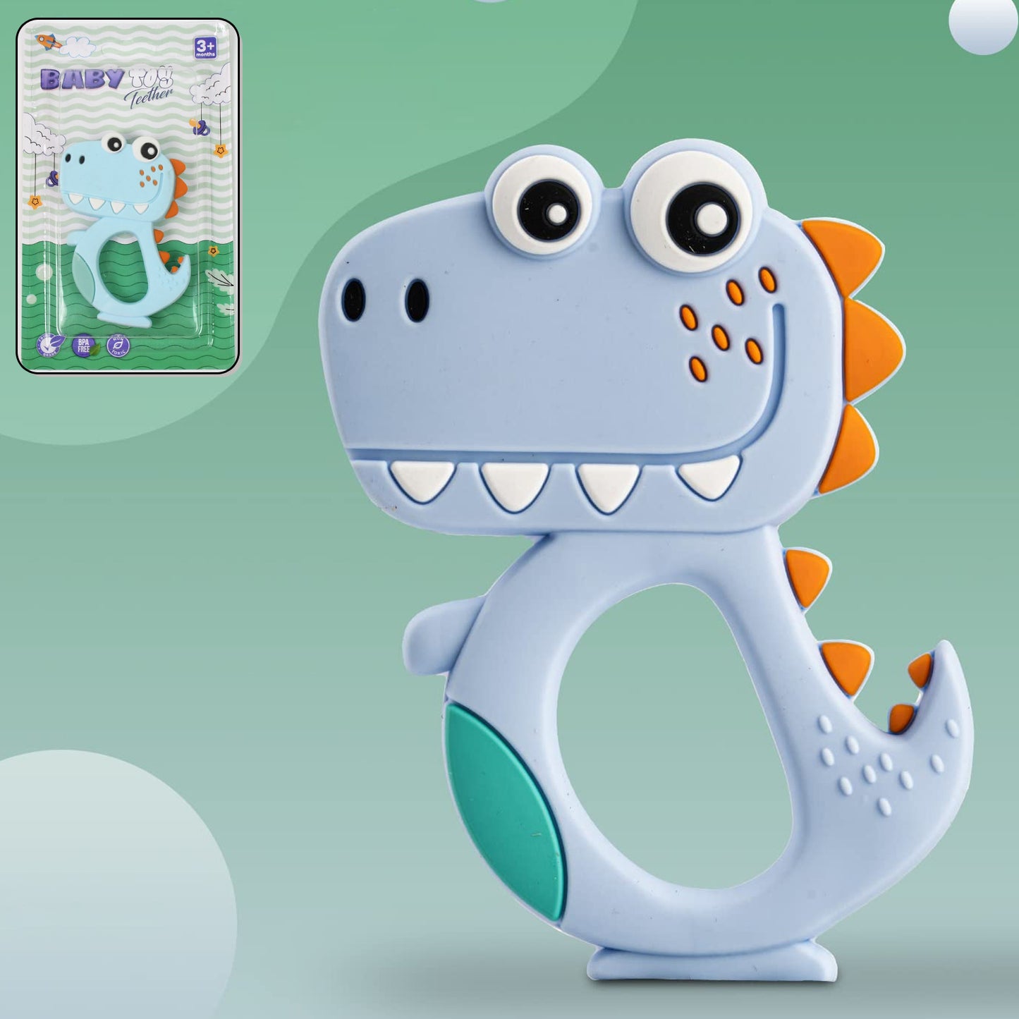 silicone dinosaur teether for baby 1 pc mix design color BPA free