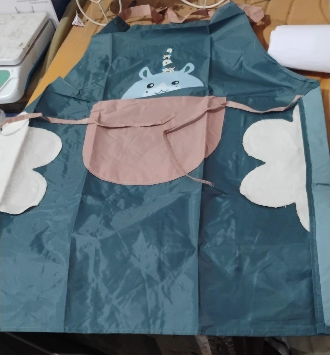 cartoon kitchen apron with front pocket