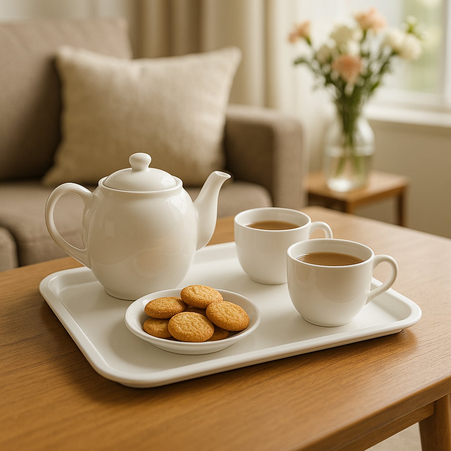 serving tray plastic 40x30 cm for tea and snacks