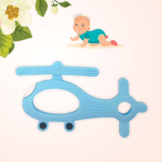 silicone helicopter shape teether for baby 17 cm pack of 1