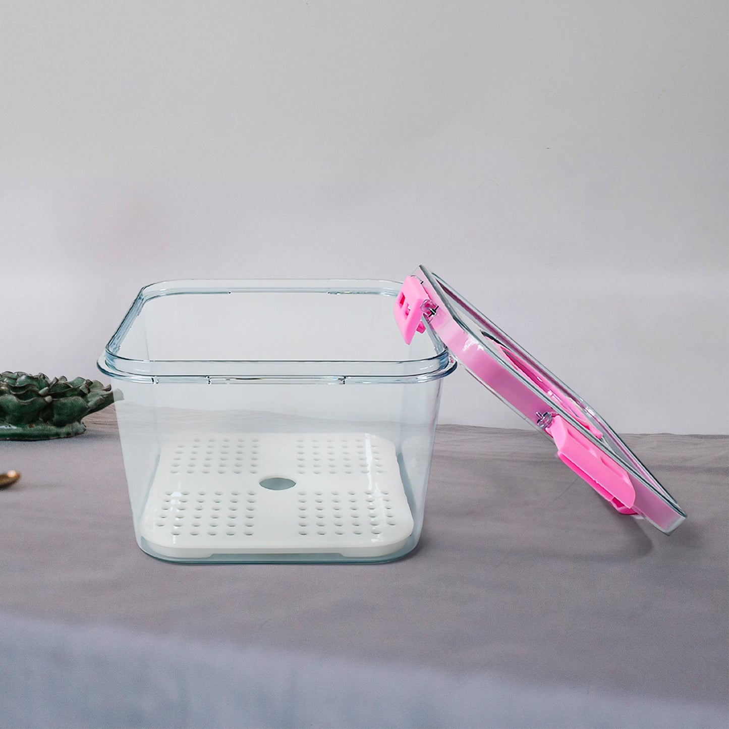 plastic food storage container with lid clear 1400 ml