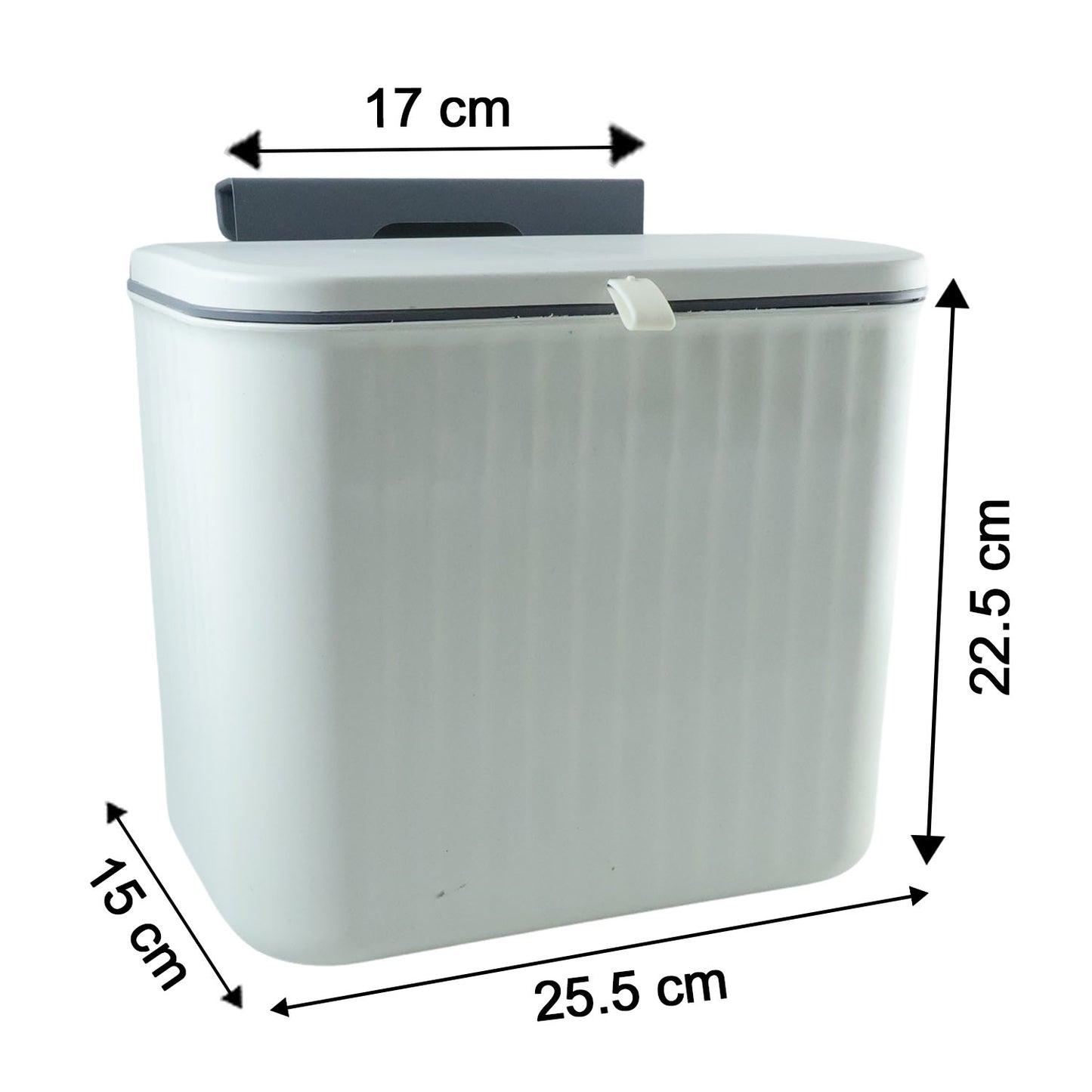 plastic kitchen dustbin with lid wall mounted 24 cm x 27 cm x 16 cm