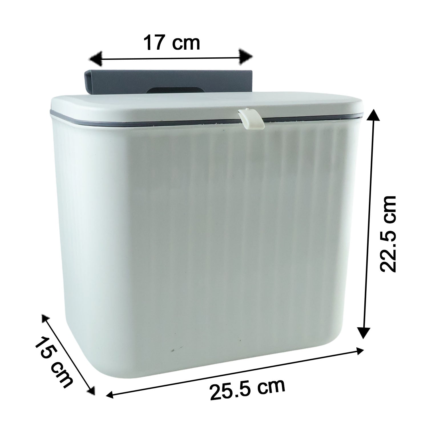 plastic kitchen dustbin with lid wall mounted 24 cm x 27 cm x 16 cm