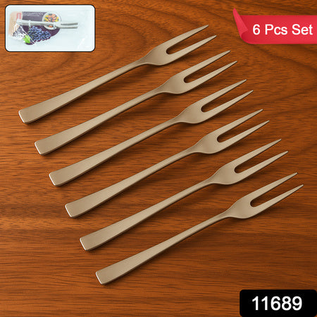 stainless steel fruit fork 6 pcs for snacks