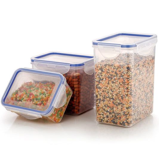 airtight food storage containers 500ml 1000ml 1500ml with locking lids pack of 3