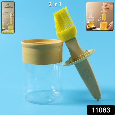 2-in-1 oil dispenser bottle with integrated brush