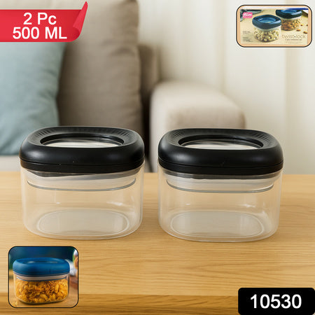 plastic twist lock storage container set 500ml pack of 2