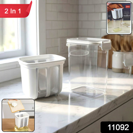 2-in-1 yogurt maker with strainer transparent bpa-free 19cm