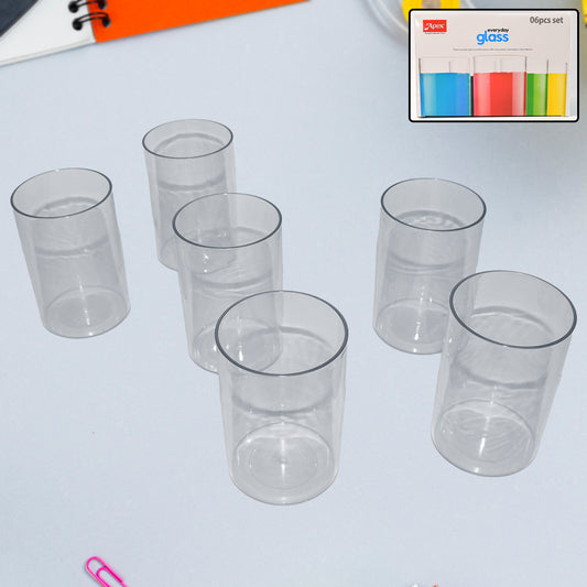 plastic glass set 6 pieces polycarbonate lightweight unbreakable