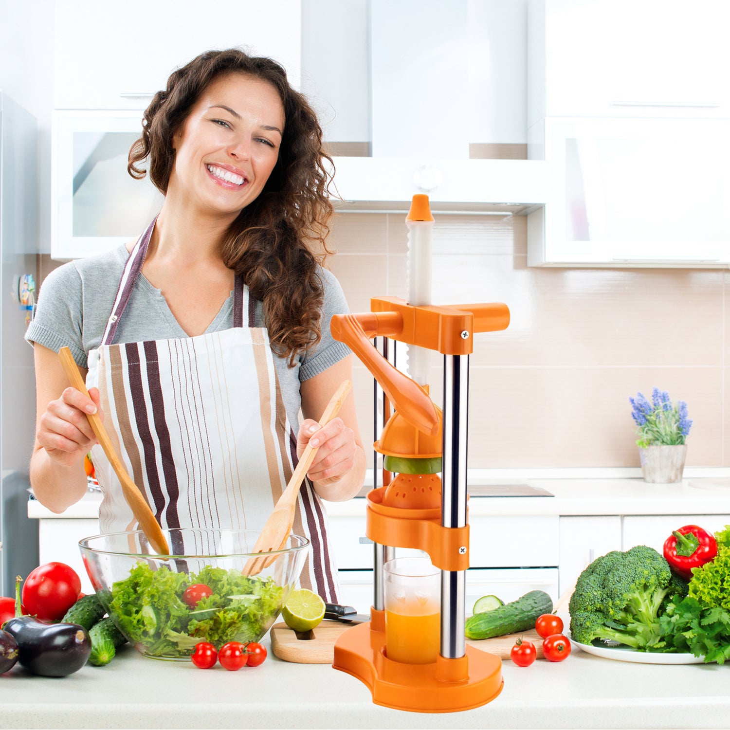 manual hand press juicer 22 cm for fruit juice plastic