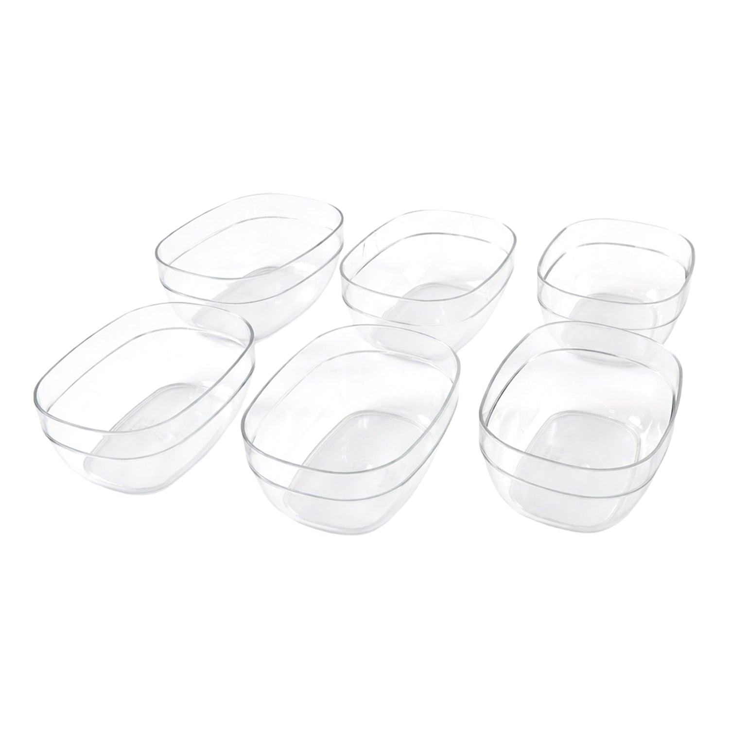 Multipurpose Transparent Serving  Storage Bowls Set (6 Pc Set)