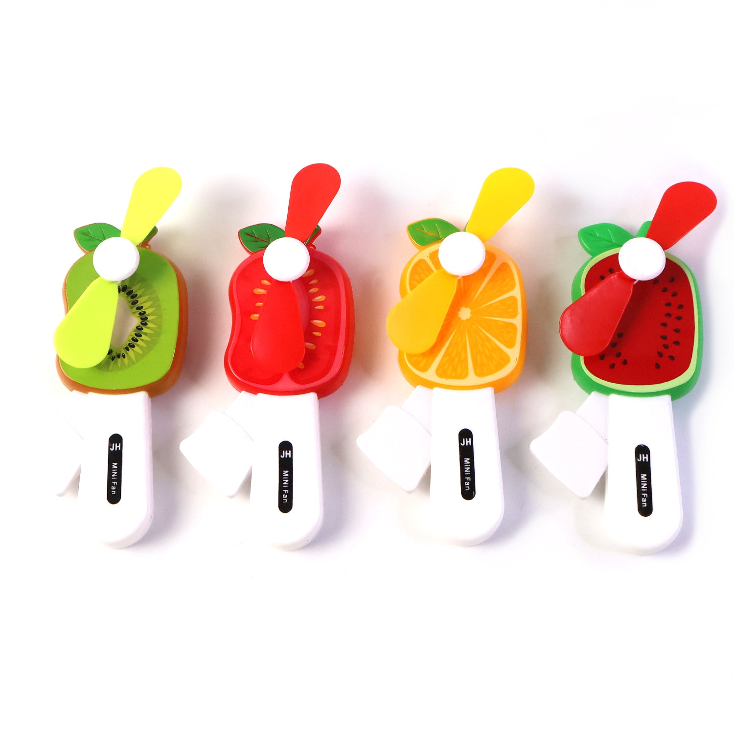 durable plastic mini hand pressure fruit-shaped fan for kids pack of 1
