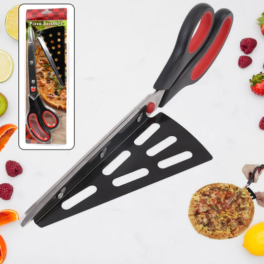 pizza cutter scissors 24 cm with plastic handle and removable spatula