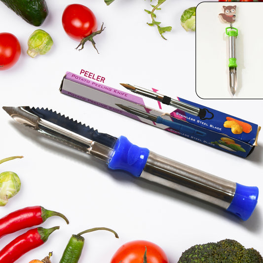 stainless steel peeler 9 cm for vegetables and fruits with hanging ring