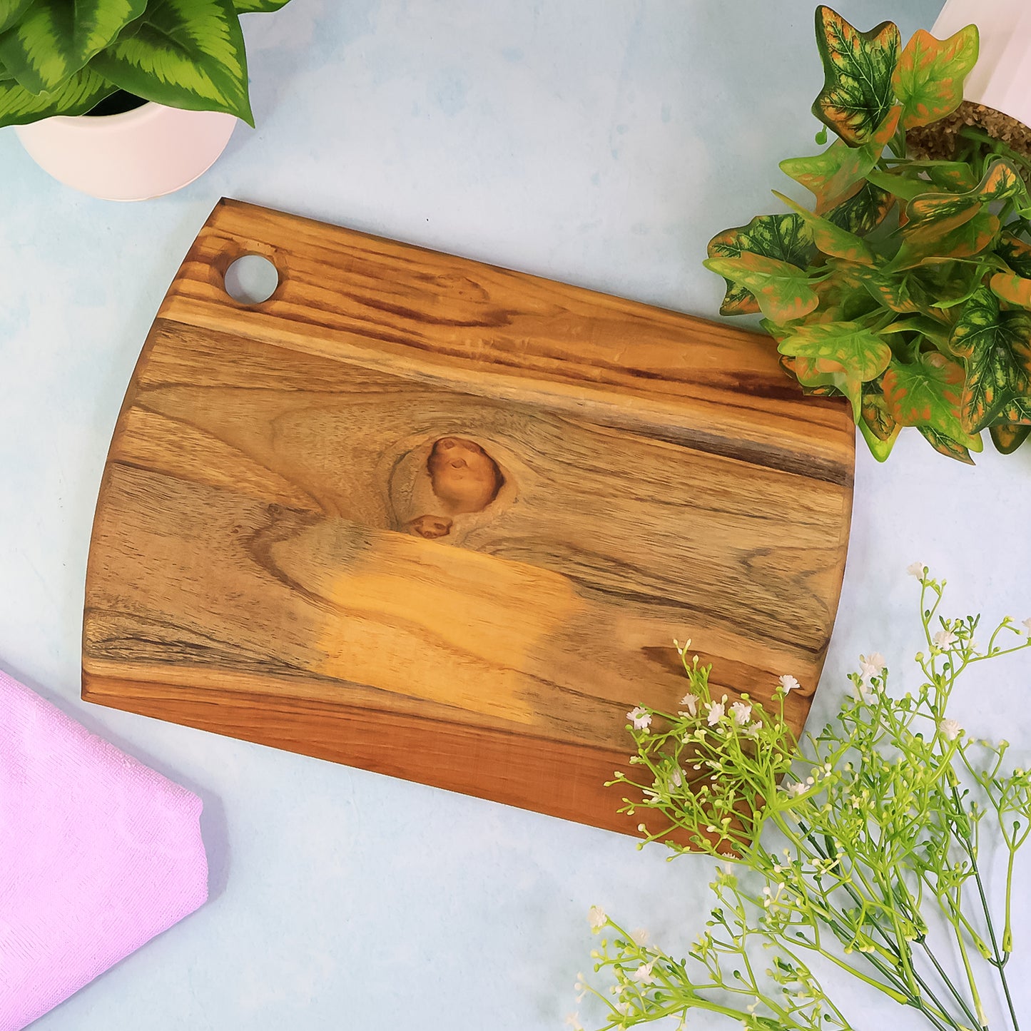 Supermom Premium Teak Wood Chopping Board For Kitchen (1 Pc)