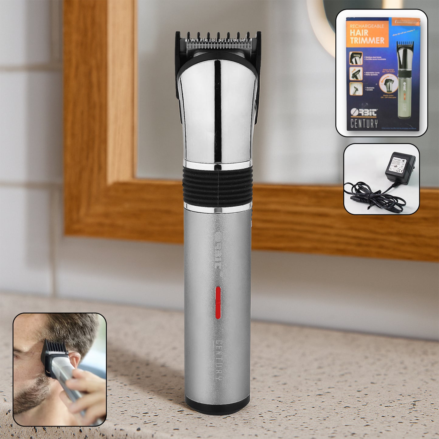 stainless steel rechargeable hair trimmer for men pack of 1