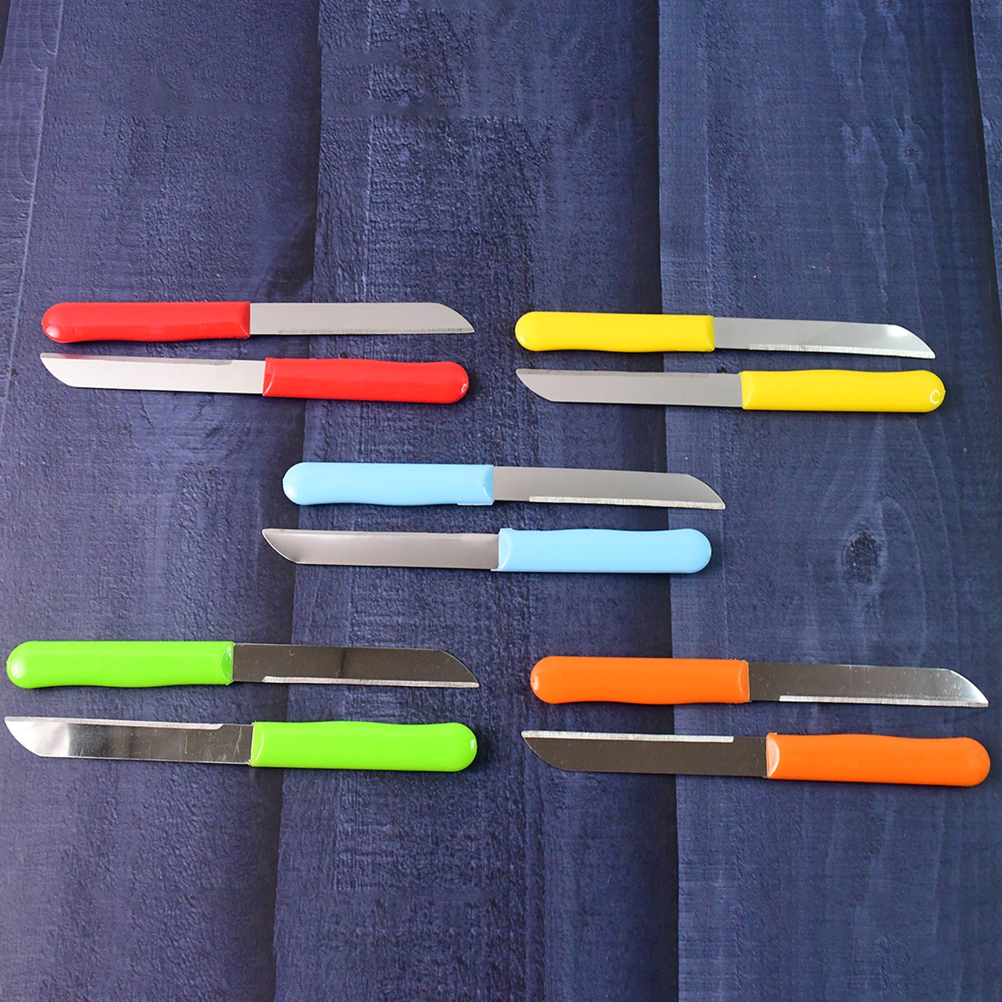 stainless steel plain knife set pack of 10 with plastic handles