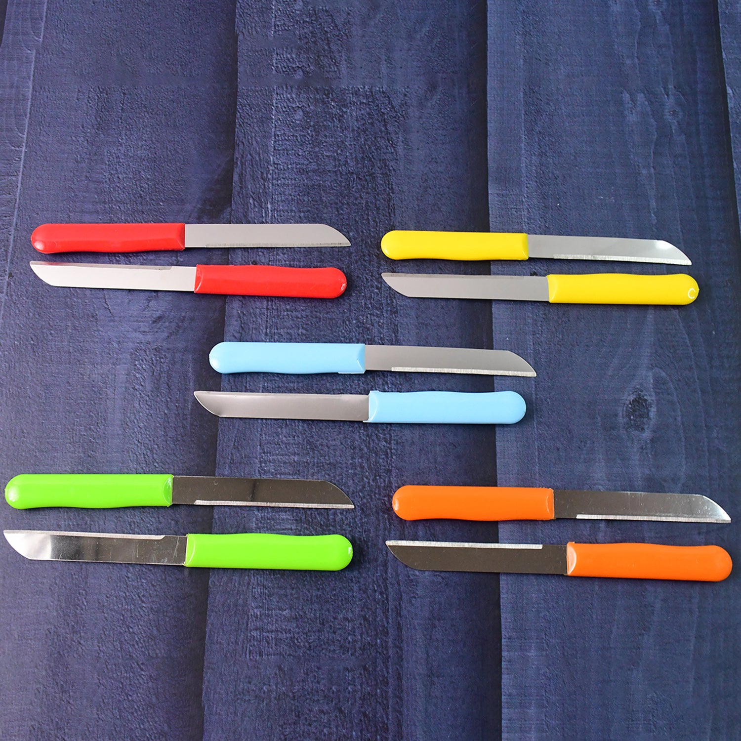 stainless steel plain knife set pack of 10 with plastic handles