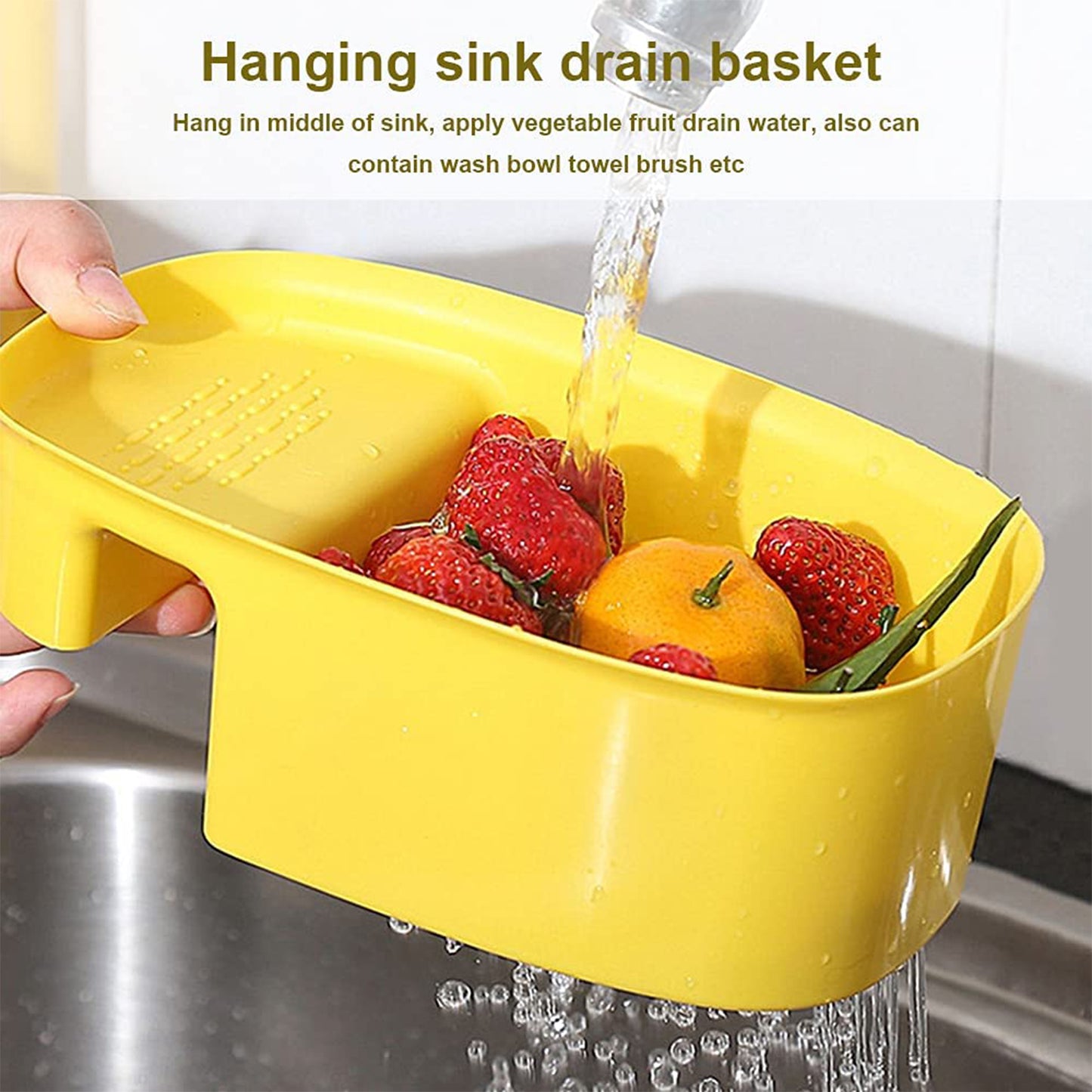 2833 Kitchen Dish Drainer And Drying Rack Sink Basket For Washing Bowls Utensils Vegetables Fruits Storage Organiser