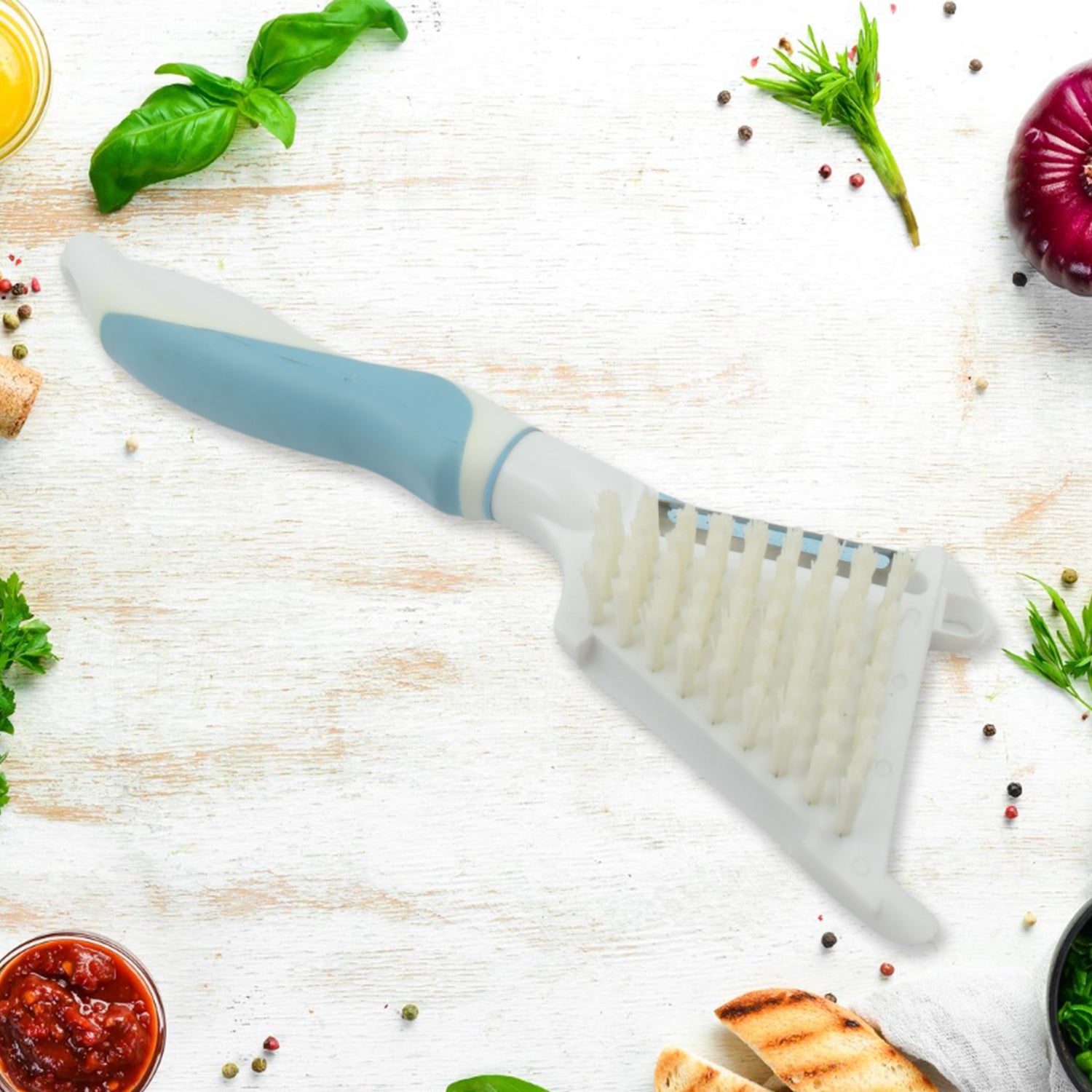 multipurpose peeler brush 34 cm with stainless steel blade and ergonomic handle