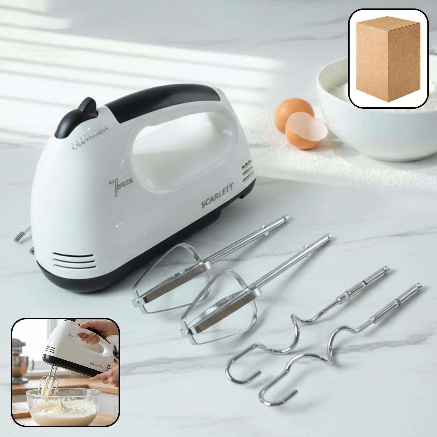 electric hand mixer with stainless steel attachments pack of 1