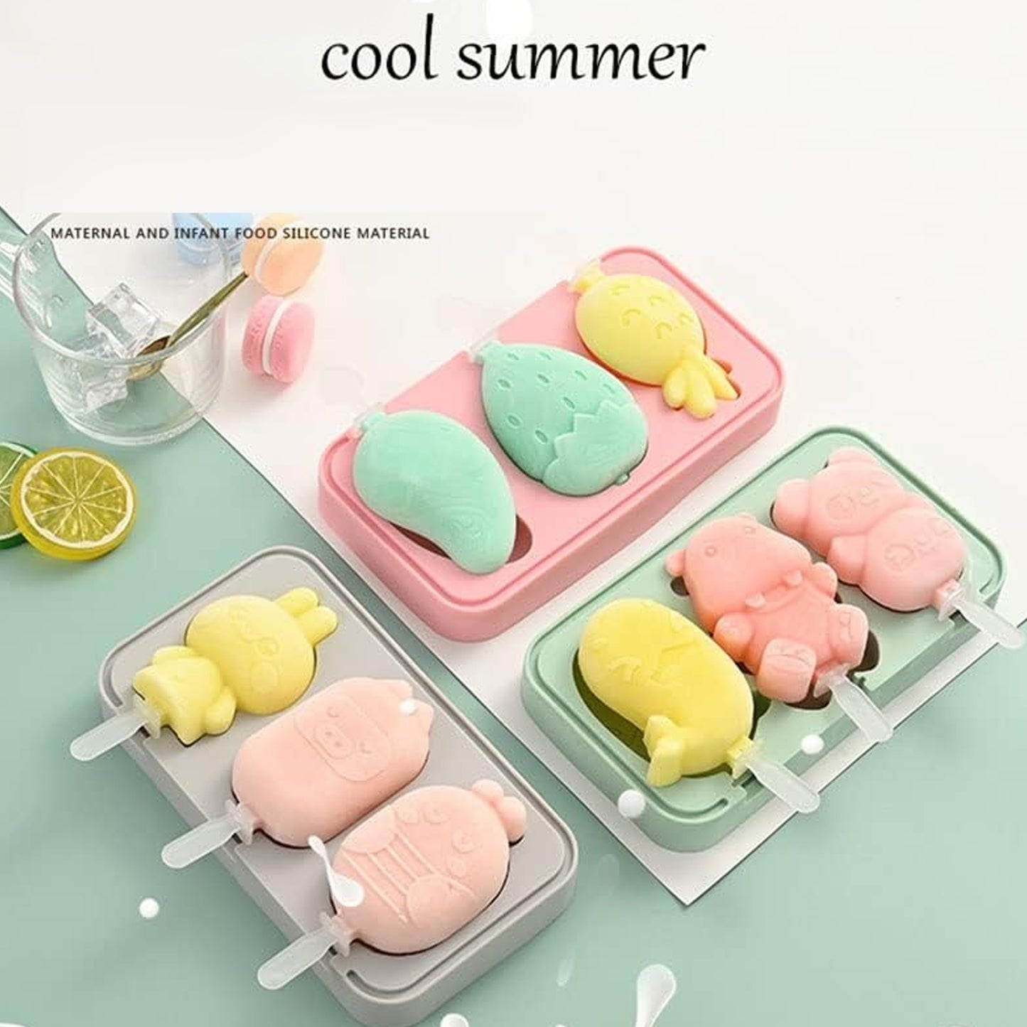 silicone popsicle molds 18 cm with sticks and lids for ice cream making