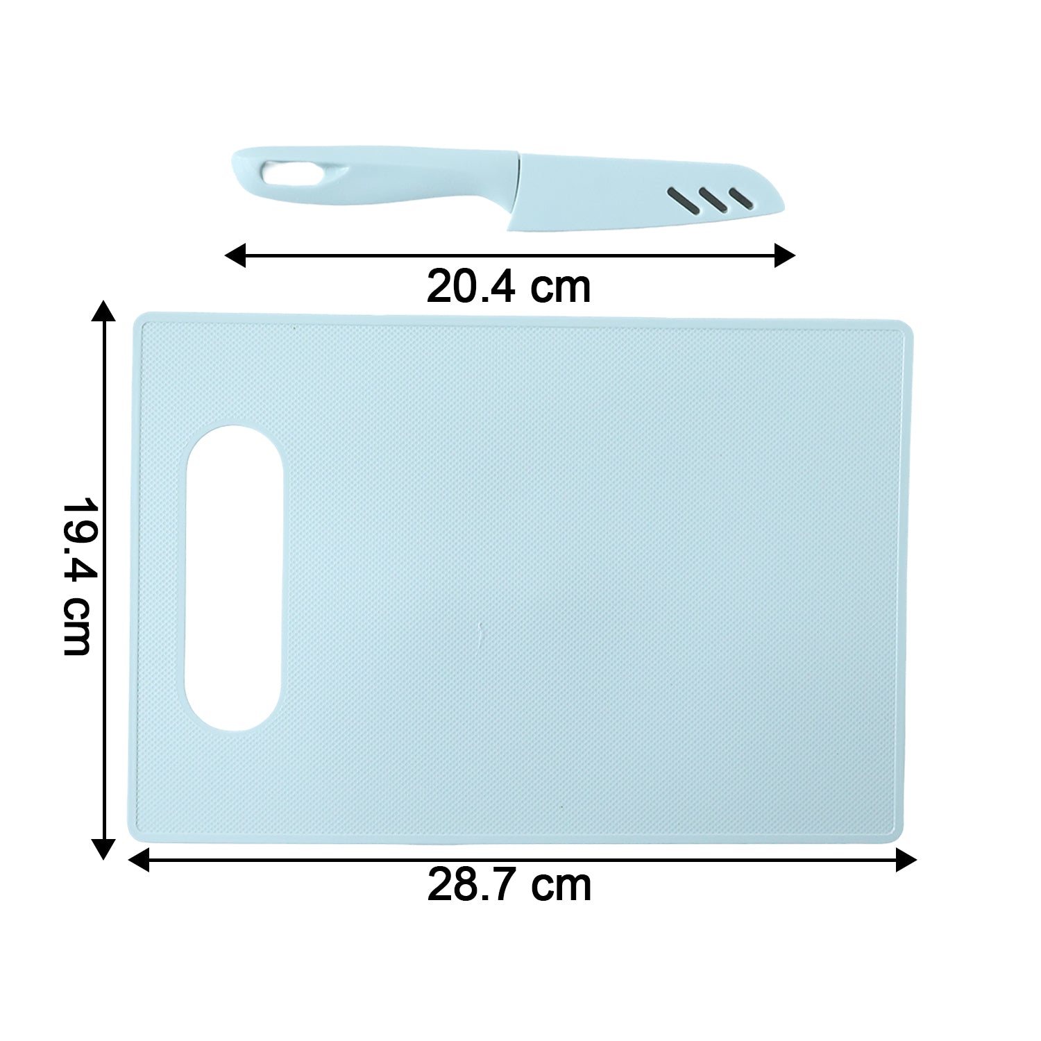 2-in-1 kitchen chopping board with knife set for food preparation