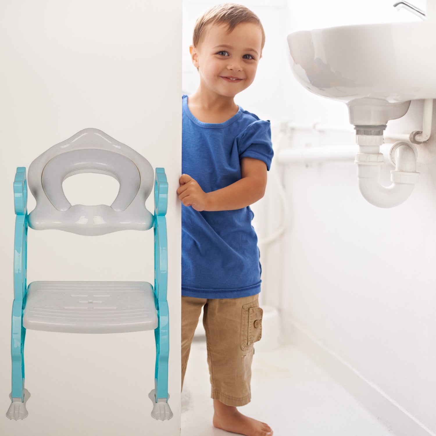 pp plastic potty training toilet seat with step stool ladder for kids pack of 1