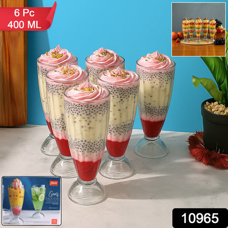 set of 6 plastic dessert falooda glasses 400 ml capacity