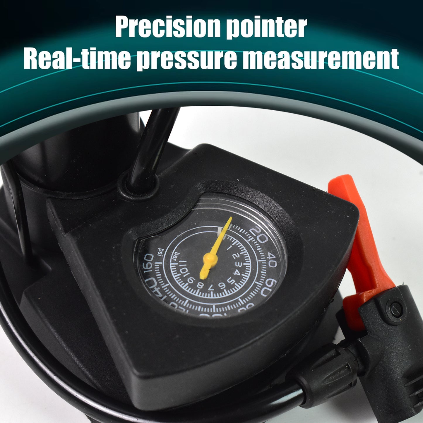 aluminium and iron portable mini bike pump with pressure gauge pack of 1