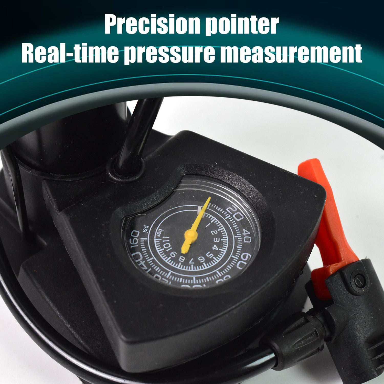 aluminium and iron portable mini bike pump with pressure gauge pack of 1