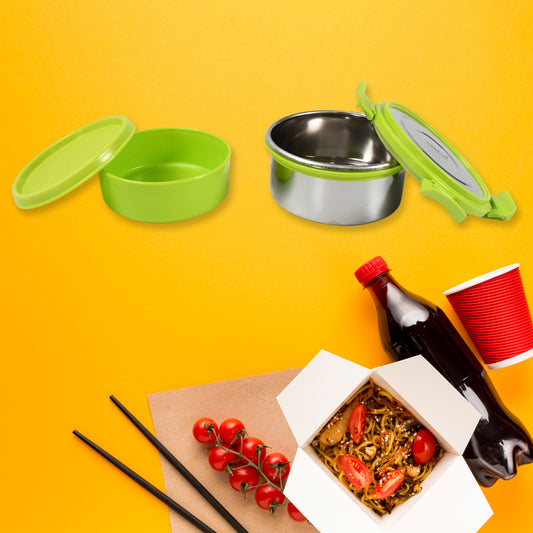 tiffin lunch box 26 cm with 4 side clip lock lid stainless steel