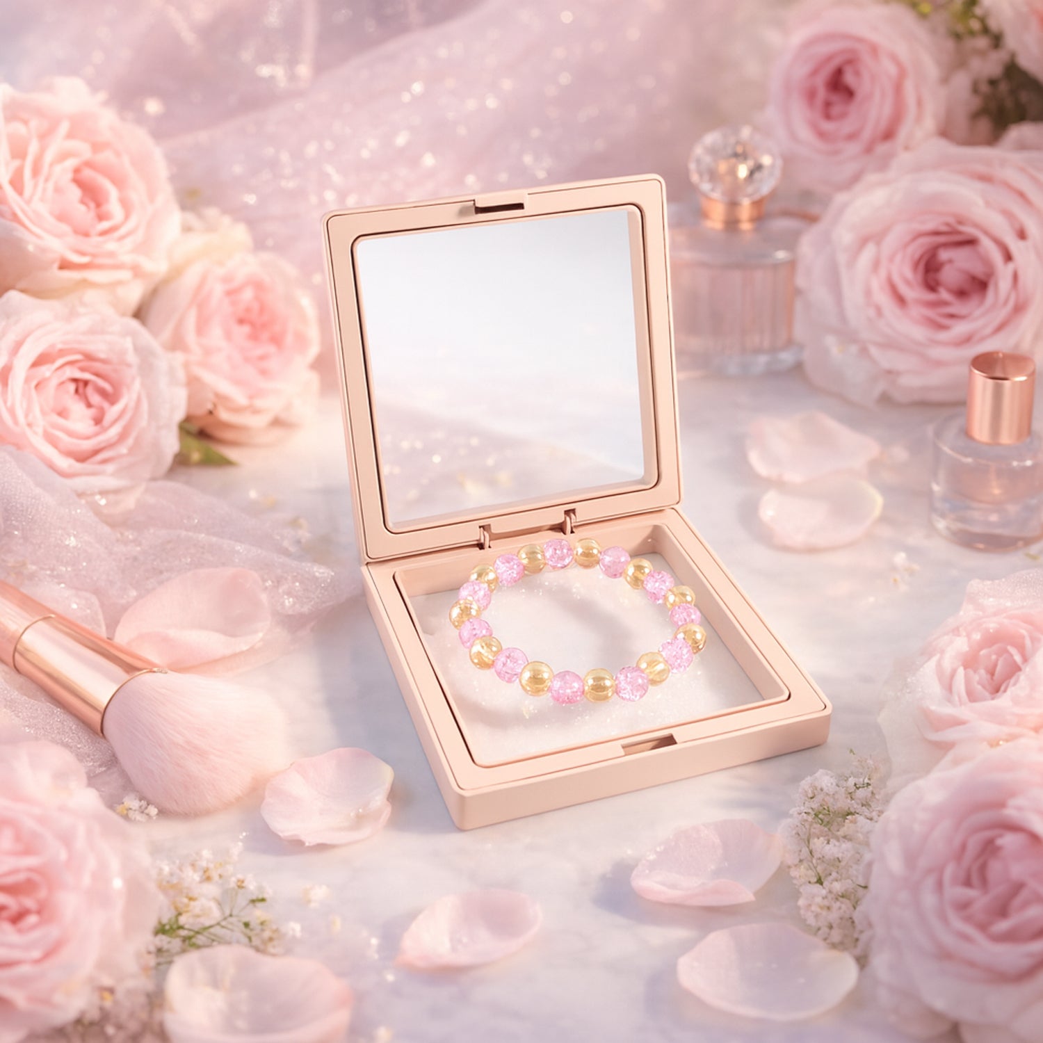 crystal-style dual-tone beaded stretch bracelet pack of 1