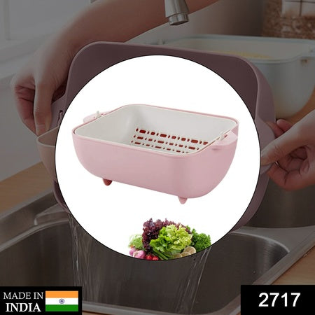 multifunctional double layered plastic strainer bowl with handles for washing vegetables and fruits