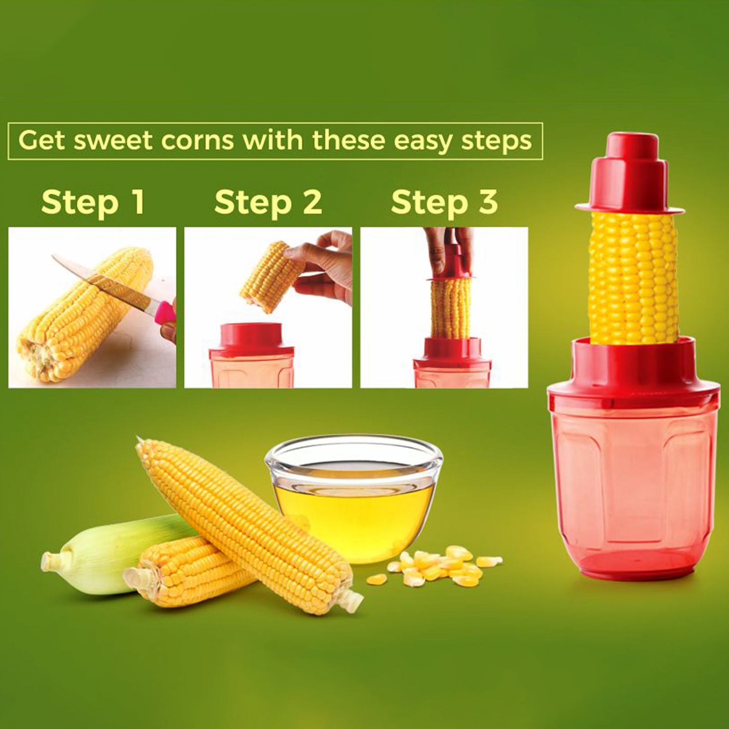 corn cutter with steel blades 12 cm for kitchen use