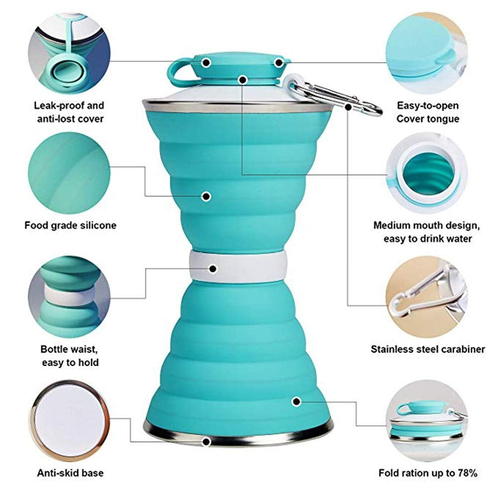 silicone traveling water bottle 110ml leak proof lightweight collapsible