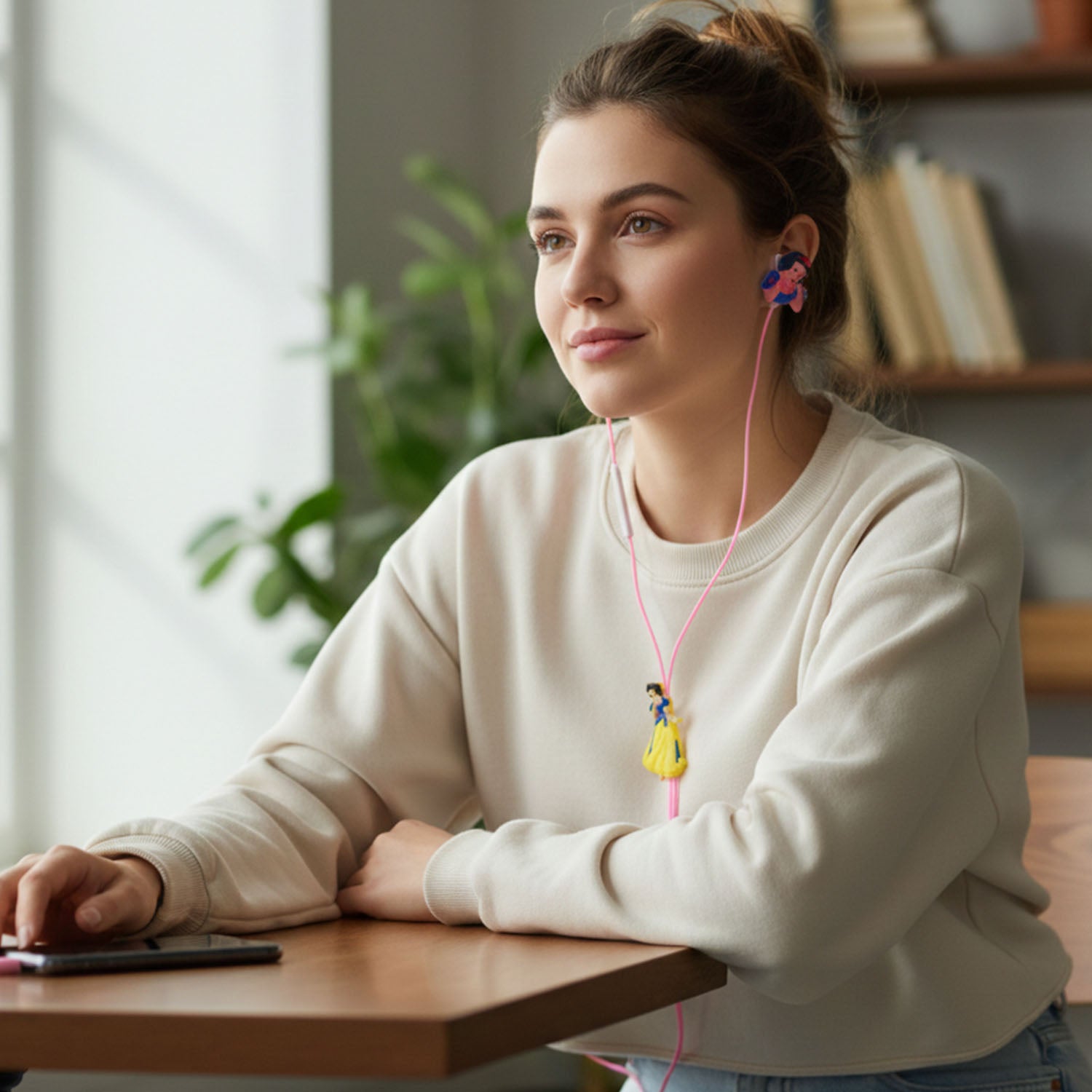 silicone wired in-ear earphones with cartoon style decorative charm pack of 1