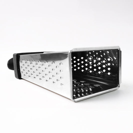 4-in-1 stainless steel grater 19 cm with handle for kitchen prep