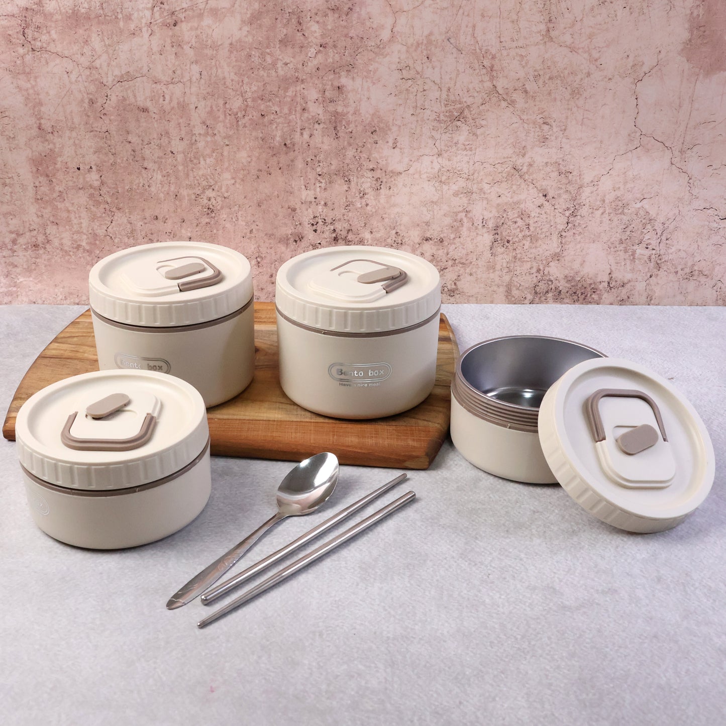 Bento Style Lunch Box Set With Multiple Containers  Carry Bag