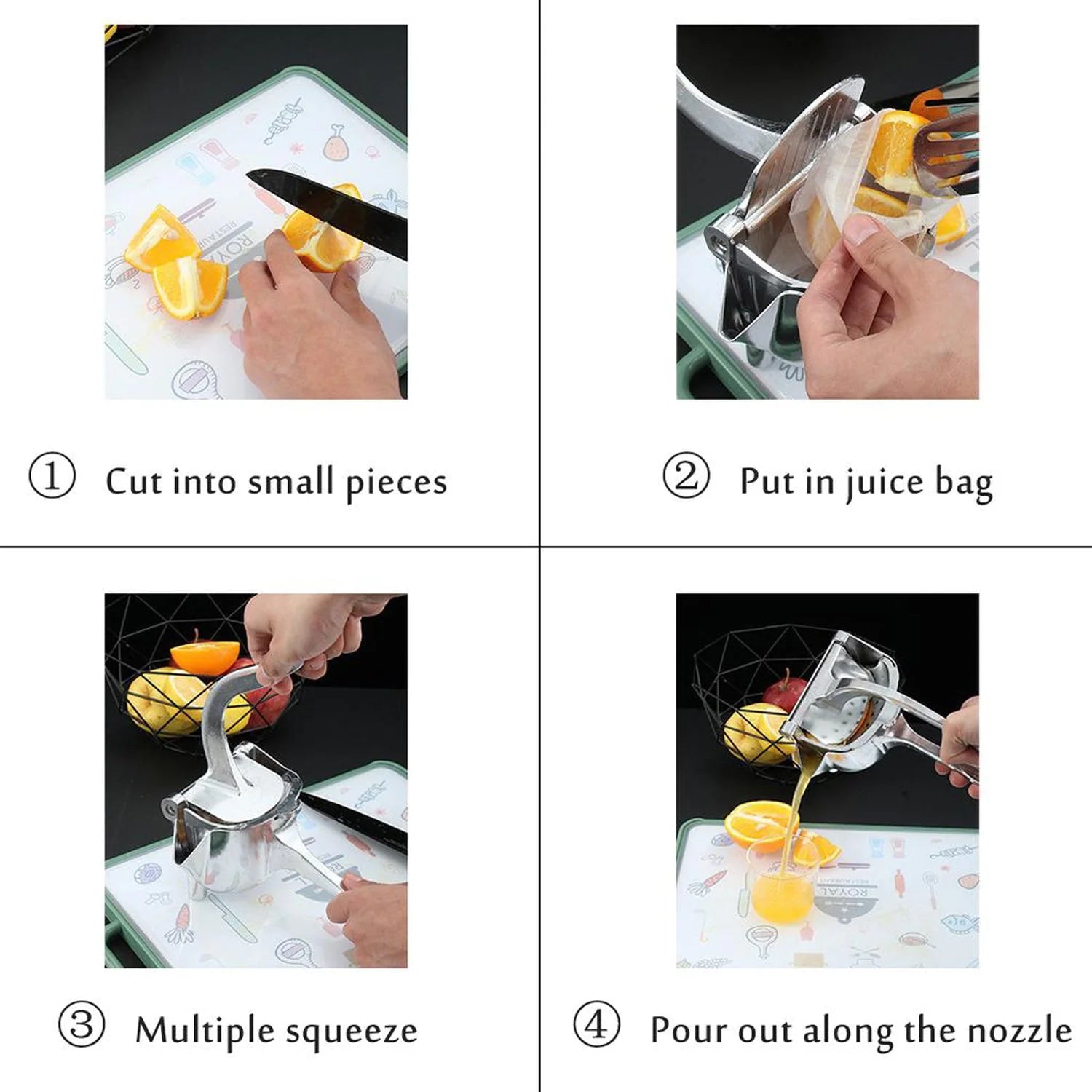 manual aluminium metal fruit press juicer kitchen tool