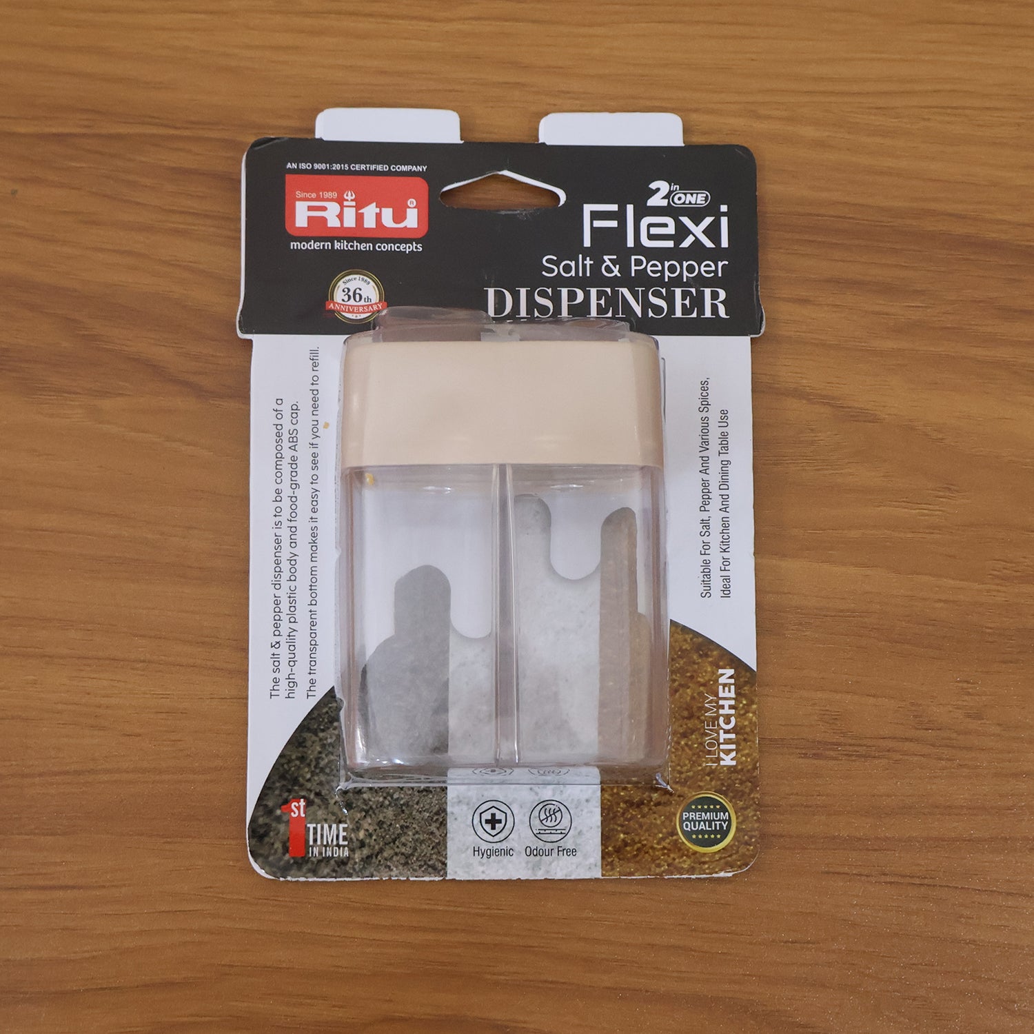 2-in-1 salt and pepper dispenser plastic container