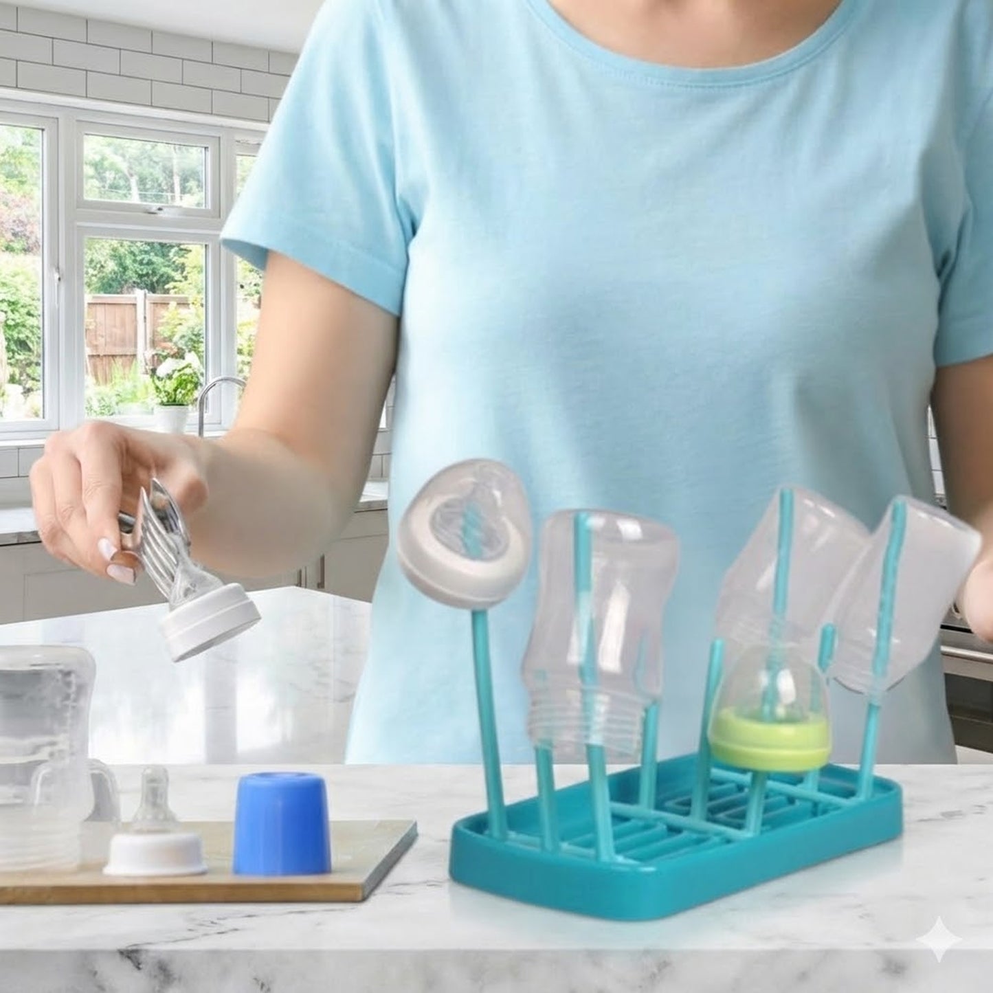 Baby Feeding Bottle Drying Rack (1 Pc Set)