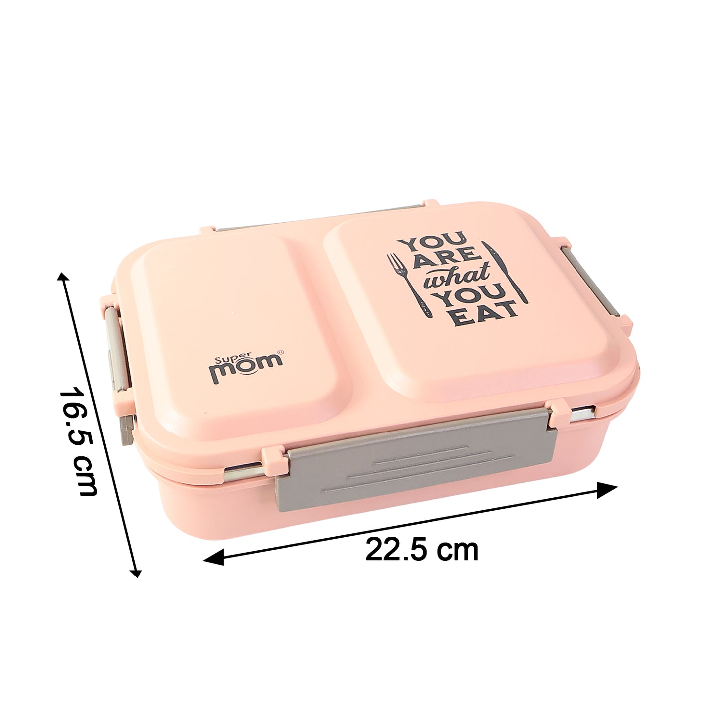 2 partition stainless steel lunch box with leak-proof lid
