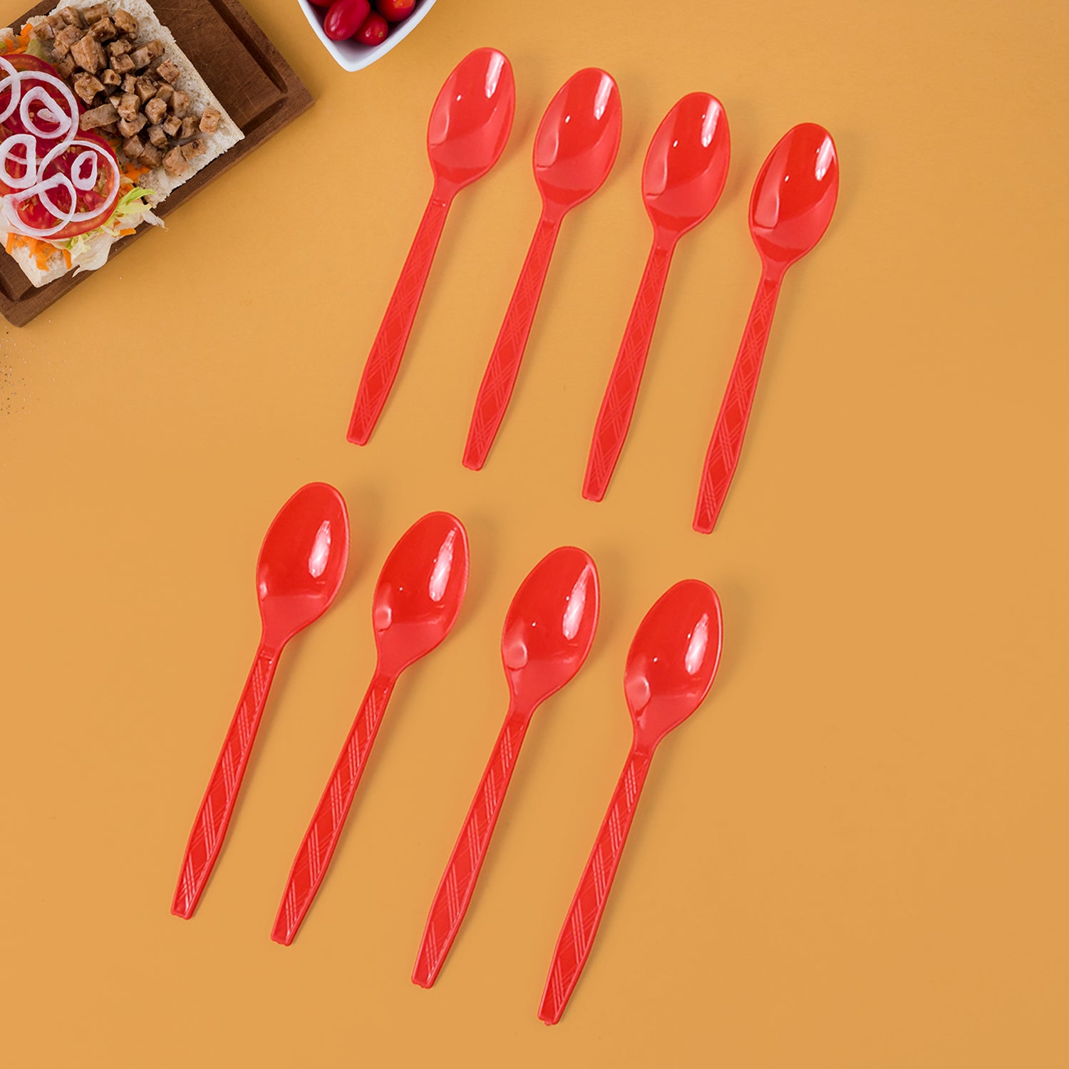 reusable plastic spoons pack of 8 for home dining food-grade polypropylene